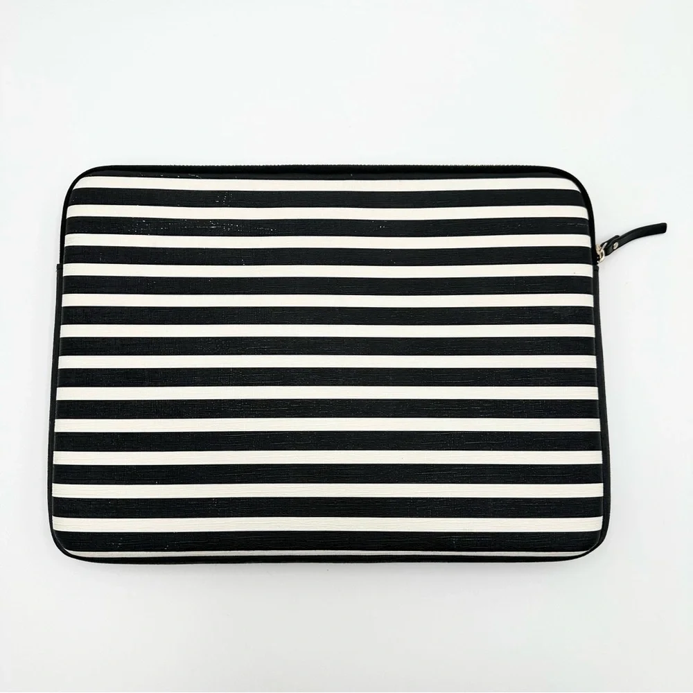 Kate Spade Striped Black & White Laptop Case